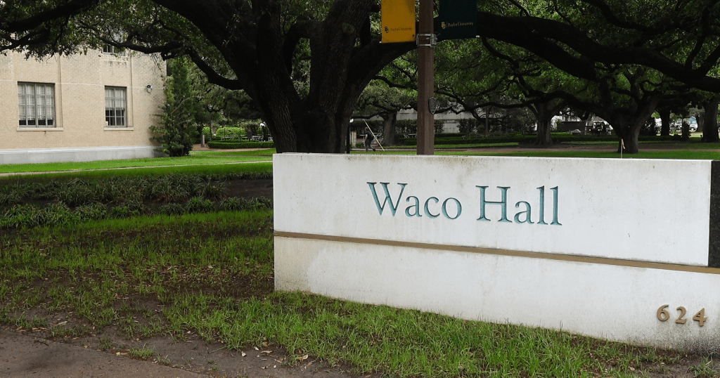 A photo of Waco Hall on Baylor University's Campus. (Photo by Arnetas James)