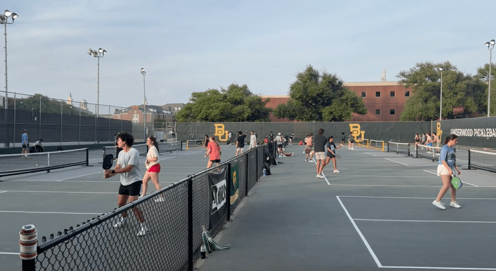 Baylor pickleball court brings healthy competition. (Photo by Hudson Ross)